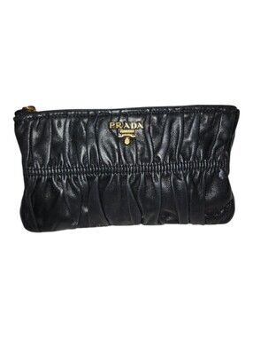 Prada Black Leather Clutch